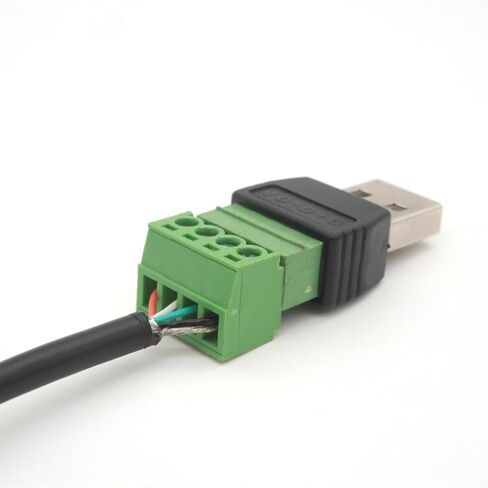4 قطع USB 2.0 ذكر إلى 4 دبوس موصل طرفي برغي، موصل كتلة طرفية برغي USB 2.0، محول ذكر بدون لحام من النوع A لإصلاح كابل USB in Saudi Arabia
