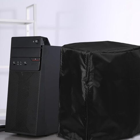 غطاء غبار الكمبيوتر لسطح المكتب وحدة المعالجة المركزية برج منتصف البرج حامي أسود مناسب تمامًا لحقيبة الكمبيوتر ملحق للاستخدام في المنزل والمكتب in Saudi Arabia