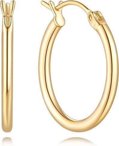 14K الذهب هوب أقراط للنساء الذهب هوب أقراط للنساء الأطواق القرط للمرأة جولة اليومية الحساسة هيبوالرجينيك الأطواق القرط للمرأة 20/25/30/35/40/45/50mm in Saudi Arabia