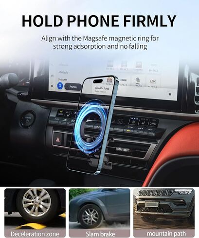 Car Phone Holder for Toyota Camry 2025-2026 Accessories, 360° Rotation Phone Mount Compatible with MagSafe, Cell Phone Holder Does Not Affect Air Vent in Saudi Arabia