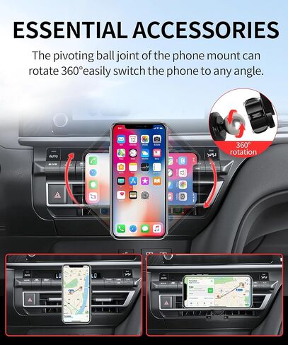 Car Phone Holder for Toyota Camry 2025-2026 Accessories, 360° Rotation Phone Mount Compatible with MagSafe, Cell Phone Holder Does Not Affect Air Vent in Saudi Arabia