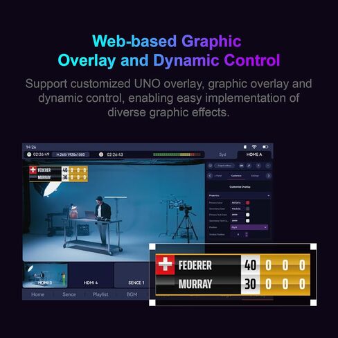 محول فيديو محمول متعدد الكاميرات استوديو بث مباشر مدمج بشاشة لمس 8 بوصة يدعم البث المباشر على التطبيق مباشرة معدات NeoLIVE MD8 in Kuwait