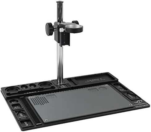 Phone PCB Soldering Repair Station Adjustable Boom Table Working Stand + 50mm Ring Holder + Adjustable Arm For Stereo Microscope (Color : Brown) in Saudi Arabia