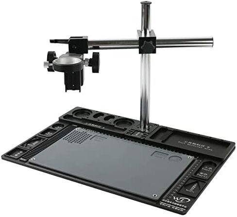 Phone PCB Soldering Repair Station Adjustable Boom Table Working Stand + 50mm Ring Holder + Adjustable Arm For Stereo Microscope (Color : Brown) in Saudi Arabia