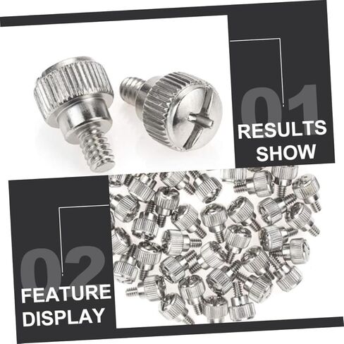 Vaguelly 100pcs Silver Knurled Thumbscrew Computer Case Screws for Desktop PC Chassis Fixing, Tool-Free Side Panel Replacement Accessories for Computer Assembly and Maintenance in Saudi Arabia