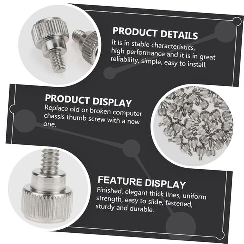 Vaguelly 100pcs Silver Knurled Thumbscrew Computer Case Screws for Desktop PC Chassis Fixing, Tool-Free Side Panel Replacement Accessories for Computer Assembly and Maintenance in Saudi Arabia