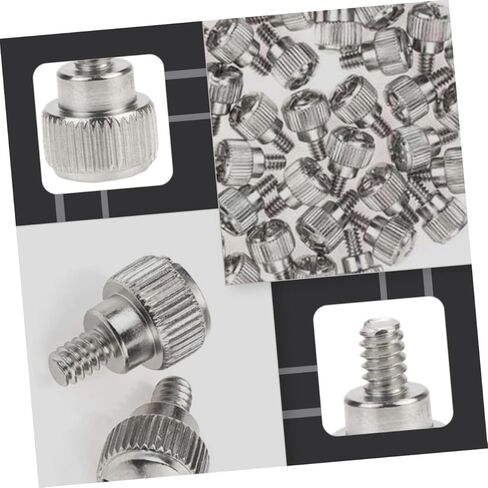 Vaguelly 100pcs Silver Knurled Thumbscrew Computer Case Screws for Desktop PC Chassis Fixing, Tool-Free Side Panel Replacement Accessories for Computer Assembly and Maintenance in Saudi Arabia