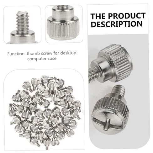 Vaguelly 100pcs Silver Knurled Thumbscrew Computer Case Screws for Desktop PC Chassis Fixing, Tool-Free Side Panel Replacement Accessories for Computer Assembly and Maintenance in Saudi Arabia