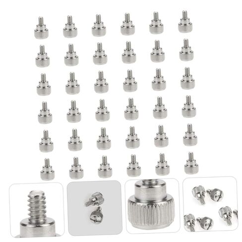 Vaguelly 100pcs Silver Knurled Thumbscrew Computer Case Screws for Desktop PC Chassis Fixing, Tool-Free Side Panel Replacement Accessories for Computer Assembly and Maintenance in Saudi Arabia