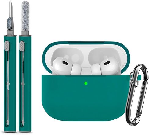 Soft Silicone Protective Case Fit for Apple AirPods Pro 3, Silicone Case Has Skin-Friendly Feel, Front LED Visible, Shockproof, Scratch-Resistant, Cleaning Kit, Metal Buckle, Grayish Purple in Saudi Arabia
