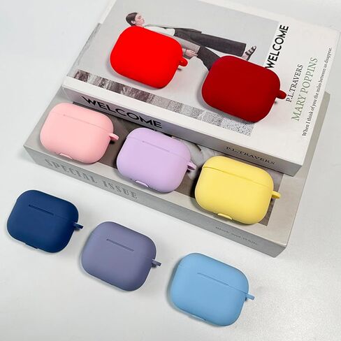 Soft Silicone Protective Case Fit for Apple AirPods Pro 3, Silicone Case Has Skin-Friendly Feel, Front LED Visible, Shockproof, Scratch-Resistant, Cleaning Kit, Metal Buckle, Grayish Purple in Saudi Arabia