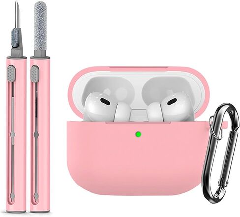 Soft Silicone Protective Case Fit for Apple AirPods Pro 3, Silicone Case Has Skin-Friendly Feel, Front LED Visible, Shockproof, Scratch-Resistant, Cleaning Kit, Metal Buckle, Grayish Purple in Saudi Arabia