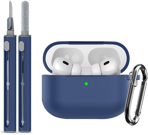 Soft Silicone Protective Case Fit for Apple AirPods Pro 3, Silicone Case Has Skin-Friendly Feel, Front LED Visible, Shockproof, Scratch-Resistant, Cleaning Kit, Metal Buckle, Grayish Purple in Saudi Arabia