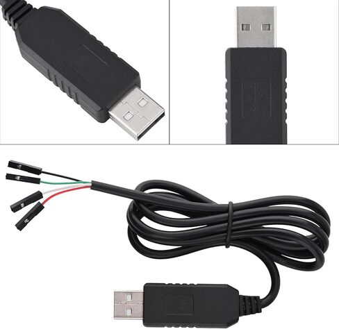 PL2303HX RS232, USB to COM TTL Serial Adapter Converter Cable for STC Download, with 95cm Long Wire and Color Coded Wires in Saudi Arabia
