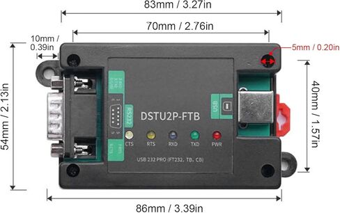 وحدة محول تسلسلي Yunseity USB إلى RS232 PRO مع عزل الطاقة، وحدة محول تسلسلي متكاملة مع موصل USB B ذكر للسكك الحديدية DB9، RS232 للمحول in Kuwait