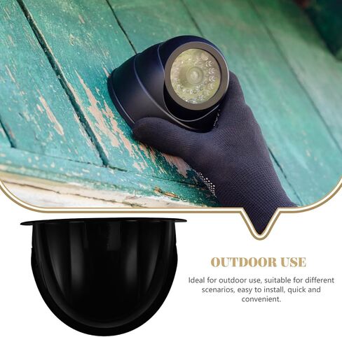 Kisangel Outdoor Camera Cover Sunshade Rainproof Shield Weatherproof Housing Protective Shell for Security, Black, Suitable for Outdoor and Weather Protection in Saudi Arabia