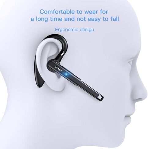 YYK-520 Bluetooth Earphones with 500 Hours Standby time, LED Charging case, 270 Degree Rotating Microphone Suitable for Business/Office/Driving, Compatible with Android/iPhone in Saudi Arabia