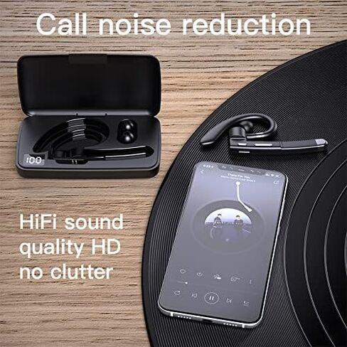 YYK-520 Bluetooth Earphones with 500 Hours Standby time, LED Charging case, 270 Degree Rotating Microphone Suitable for Business/Office/Driving, Compatible with Android/iPhone in Saudi Arabia