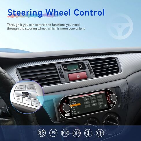 CAMECHO Single Din Radio Car Stereo with Wireless CarPlay & Android Auto 5.1" IPS Touchscreen with Bluetooth 5.2 Car Audio Receiver AM&FM, EQ, SWC, TF, AUX＆USB, Fast Charging, Backup Camera+MIC in Saudi Arabia