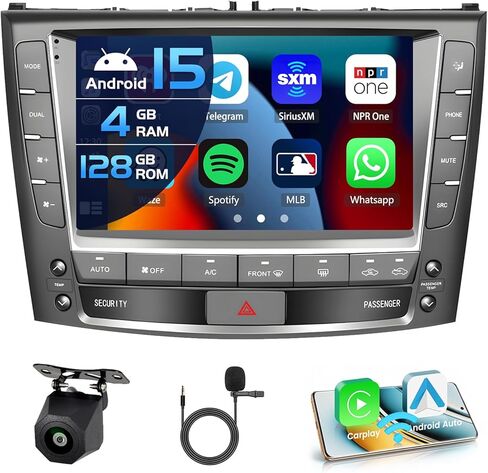 4+128G لسيارة Lexus IS250 IS300 IS350 مع شاشة ملاحة 2006-2012 راديو CarPlay 9 بوصة شاشة لمس Incell ستيريو سيارة Android 15 Android Auto Bluetooth 5.0 GPS WiFi 15UI كاميرا احتياطية in Saudi Arabia