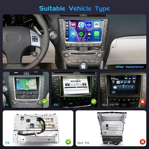 4+128G لسيارة Lexus IS250 IS300 IS350 مع شاشة ملاحة 2006-2012 راديو CarPlay 9 بوصة شاشة لمس Incell ستيريو سيارة Android 15 Android Auto Bluetooth 5.0 GPS WiFi 15UI كاميرا احتياطية in Saudi Arabia