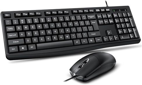 GOWENIC Keyboard and Mouse Set, Precise Optical Resolution, Ergonomic Design for Comfort, Versatile Use and Cost Effective, for Laptop PC Gaming Working (Black) in Saudi Arabia