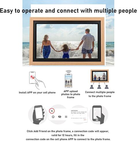 Touch Screen Digital Picture Frame, 15.6 Inch 1920x1080, 16G Memory, Frameo APP, Wall Mountable, with G Sensor, Horizontal and Vertical, Stand Included (US Plug) in Saudi Arabia