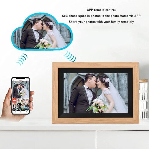 Bewinner 10.1 Inch Touch Screen Smart Electronic Photo Frame 16GB Storage, Digital Picture Frame Share Photos Via App, Wall Mountable (US Plug) in Saudi Arabia