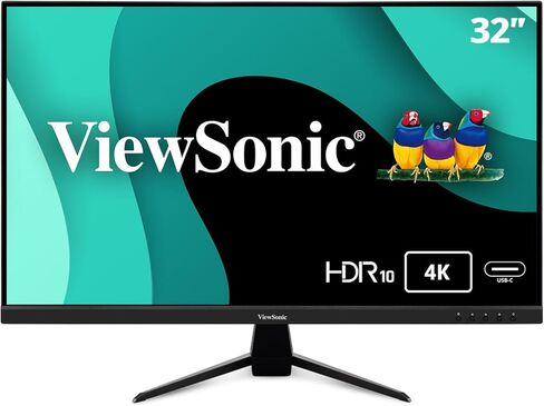 شاشة ViewSonic VX3267U-4K 4K UHD 32 بوصة IPS مع 65 وات USB C ودعم محتوى HDR10 وHDMI وDP (متجدد) in Kuwait