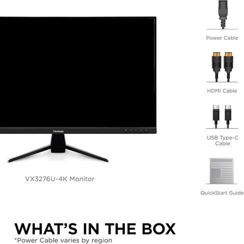 شاشة ViewSonic VX3267U-4K 4K UHD 32 بوصة IPS مع 65 وات USB C ودعم محتوى HDR10 وHDMI وDP (متجدد) in Kuwait