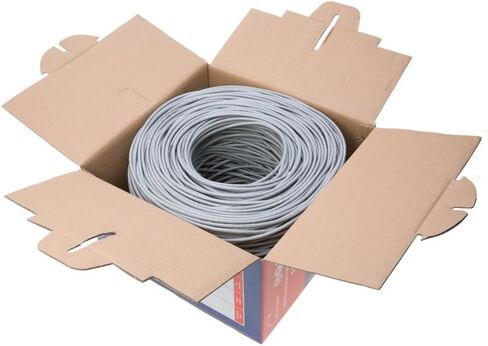 SATMAXIMUM CAT6 Cable 1000ft Pull Box Solid Ethernet LAN UTP Cable 23AWG 550Mhz RJ45 Network CCA Copper Clad Aluminum Wire Bulk Gray in Saudi Arabia