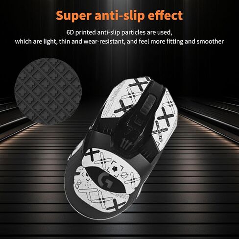 Mouse Grip Tape for Logitech G903/Logitech G900, Rounded Curved Edges Mouse Feet Skates,Self-Adhesive PreCut Sweat-Resistant Professional Mice Upgrade Kit(Foot pad + White Mouse Grip Tape) in Saudi Arabia