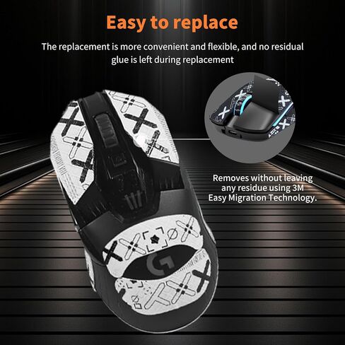 Mouse Grip Tape for Logitech G903/Logitech G900, Rounded Curved Edges Mouse Feet Skates,Self-Adhesive PreCut Sweat-Resistant Professional Mice Upgrade Kit(Foot pad + White Mouse Grip Tape) in Saudi Arabia