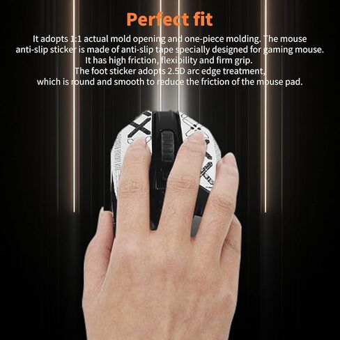 Mouse Grip Tape for Logitech G903/Logitech G900, Rounded Curved Edges Mouse Feet Skates,Self-Adhesive PreCut Sweat-Resistant Professional Mice Upgrade Kit(Foot pad + White Mouse Grip Tape) in Saudi Arabia