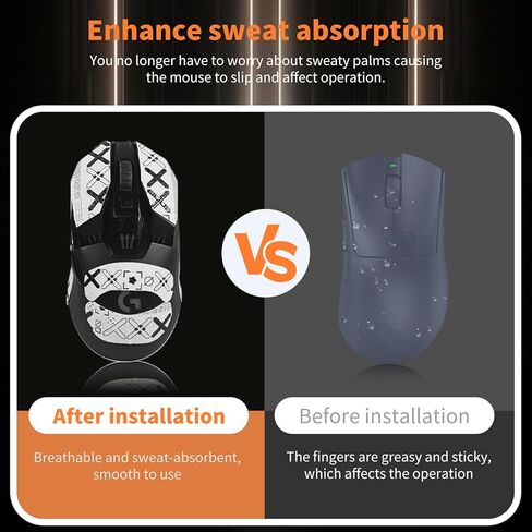 Mouse Grip Tape for Logitech G903/Logitech G900, Rounded Curved Edges Mouse Feet Skates,Self-Adhesive PreCut Sweat-Resistant Professional Mice Upgrade Kit(Foot pad + White Mouse Grip Tape) in Saudi Arabia