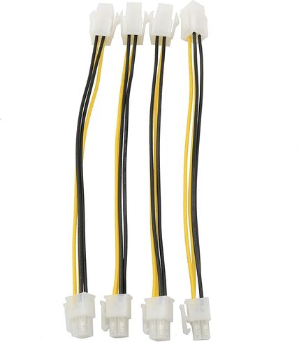 ATX Plug CPU Power Adapter Cable 4PCS 8Inch 4-Pin ATX Male to 4-Pin ATX Female 12V Motherboard Power Extension Cable in Saudi Arabia