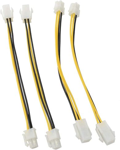 ATX Plug CPU Power Adapter Cable 4PCS 8Inch 4-Pin ATX Male to 4-Pin ATX Female 12V Motherboard Power Extension Cable in Saudi Arabia