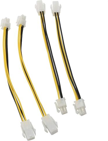 ATX Plug CPU Power Adapter Cable 4PCS 8Inch 4-Pin ATX Male to 4-Pin ATX Female 12V Motherboard Power Extension Cable in Saudi Arabia