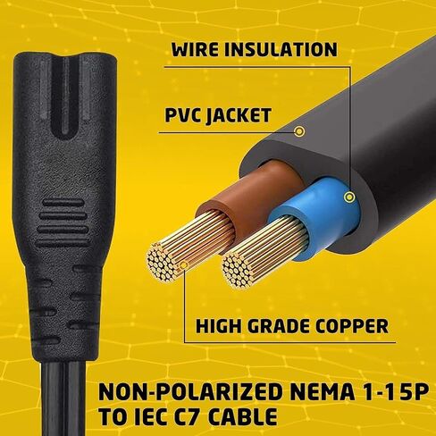 JBL AC Power Cord - 2 Prong, Compatible with PartyBox 110, 300, 1000, On-The-Go, Encore Essential Speaker (3-Feet) in Saudi Arabia