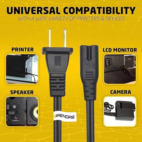 JBL AC Power Cord - 2 Prong, Compatible with PartyBox 110, 300, 1000, On-The-Go, Encore Essential Speaker (3-Feet) in Saudi Arabia