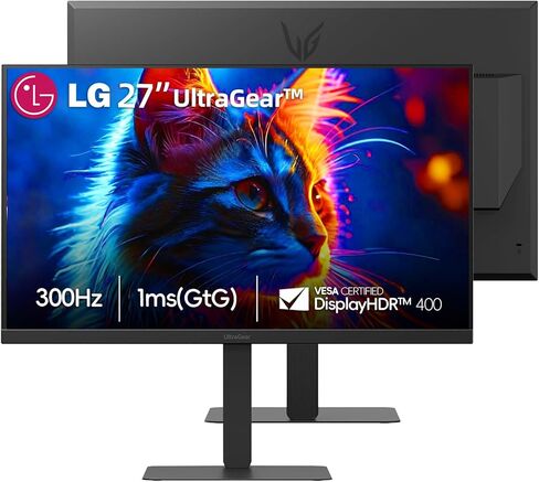 شاشة ألعاب LG UltraGear FHD IPS مقاس 27 بوصة، 144 هرتز، HDR10، متوافقة مع AMD FreeSync G-Sync، مثبت أسود، وضع القارئ، آمن للوميض، مضادة للتوهج، 99% sRGB، HDMI ومنفذ DisplayPort، قابل للإمالة، أسود in Kuwait