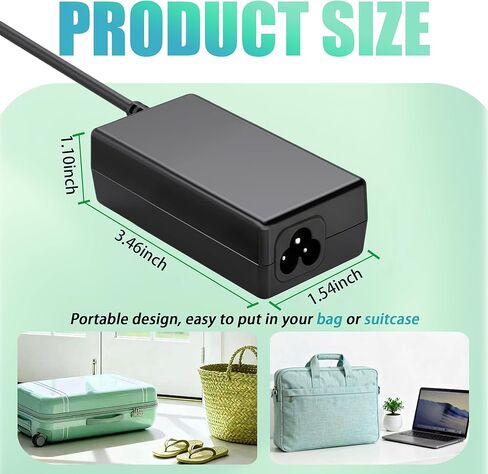 65W 45W USB C Laptop Charger Compatible with HP Chromebook 11 13 14 14A G6 G7 G8 EE Elite Specter X360 and More, Type C Power Adapter with 11ft Extra Long Fast Charging Cord in Saudi Arabia
