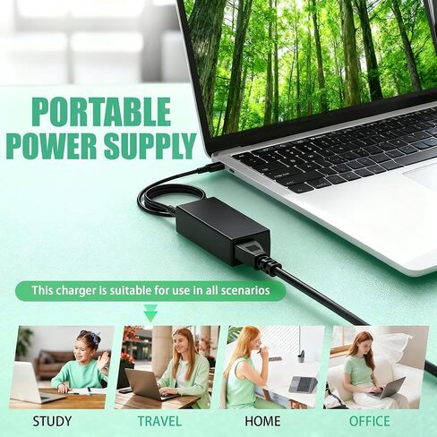 65W 45W USB C Laptop Charger Compatible with HP Chromebook 11 13 14 14A G6 G7 G8 EE Elite Specter X360 and More, Type C Power Adapter with 11ft Extra Long Fast Charging Cord in Saudi Arabia