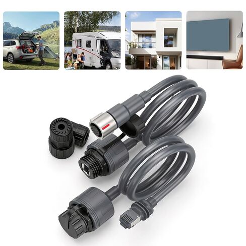 YWBL-WH Rectangular Satellite SPX Male to RJ45 Adapter IP68 Water Proof Ethernet Cable Extension with SPX Plug RJ45 Female Adapter in Saudi Arabia