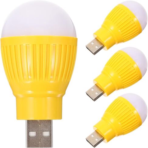 Kisangel 4pcs USB LED Mini Light Bulbs Emergency Night Lights Small Portable Lamps for Computer Accessories Suitable for Desk and Car Use in Saudi Arabia
