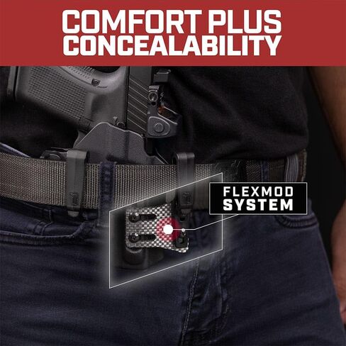 حافظة Tulster IWB ARC في اليد اليمنى تناسب: Smith & Wesson M&P Shield X w/TLR-7 Sub/HLX Light | حامل ضوء متوافق مع البصريات داخل حزام الخصر، حافظة حمل كيديكس مخفية in Kuwait