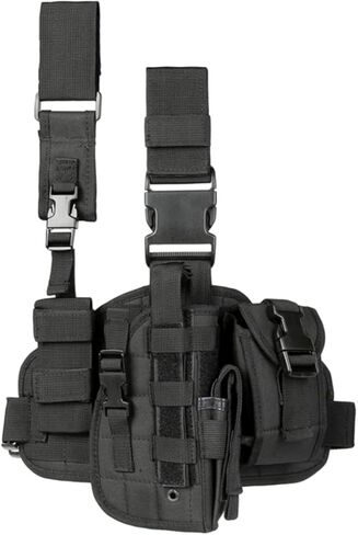 Tactical Drop Leg Holster with Magazine Pouch Military Tactical MOLLE Pistol Handgun Thigh Pistol Gun Holster Adjustable Right Handed Platform Panel in Saudi Arabia