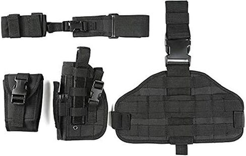 Tactical Drop Leg Holster with Magazine Pouch Military Tactical MOLLE Pistol Handgun Thigh Pistol Gun Holster Adjustable Right Handed Platform Panel in Saudi Arabia