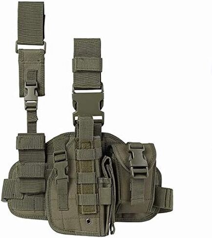 Tactical Drop Leg Holster with Magazine Pouch Military Tactical MOLLE Pistol Handgun Thigh Pistol Gun Holster Adjustable Right Handed Platform Panel in Saudi Arabia