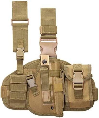 Tactical Drop Leg Holster with Magazine Pouch Military Tactical MOLLE Pistol Handgun Thigh Pistol Gun Holster Adjustable Right Handed Platform Panel in Saudi Arabia